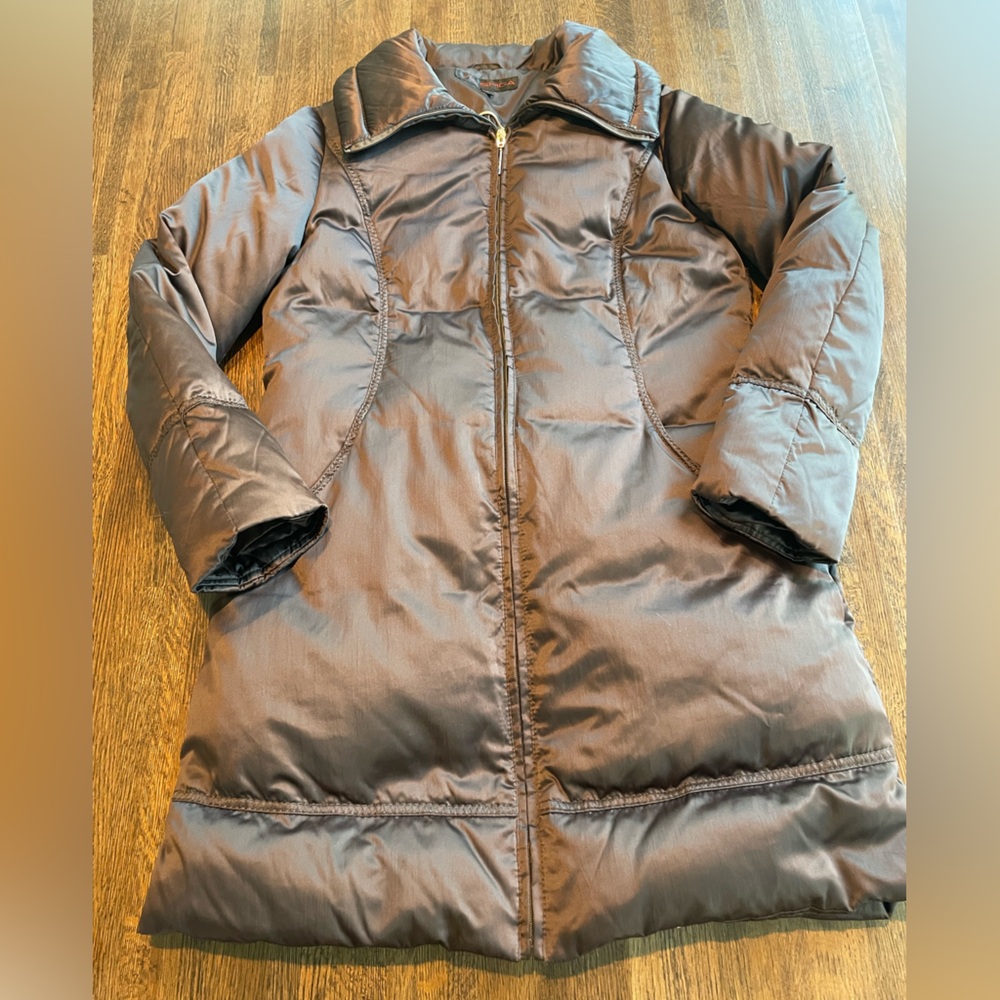 Via Spiga Brown Down Coat Jacket Winter Polyester/Nylon - size M
